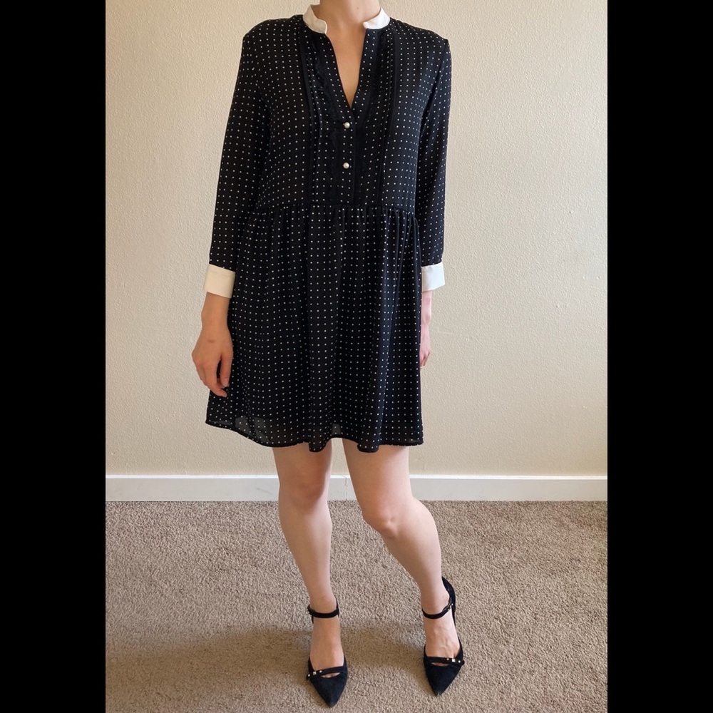 Zara Polka Dot Dress Black and White